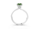 Platinum Fancy Green Radiant Cut Diamond Solitaire Ring with Classic Band and Four-Prong Setting_15