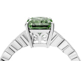 Platinum Fancy Green Radiant Cut Solitaire Diamond Ring with Infinity Twist Band and Four-Prong Setting_40