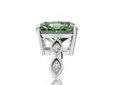 Platinum Fancy Green Radiant Cut Solitaire Diamond Ring with Infinity Twist Band and Four-Prong Setting_41