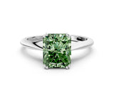 Platinum Fancy Green Radiant Cut Solitaire Diamond Ring with Six-Prong Setting and Classic Band_14