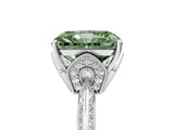 Platinum Fancy Green Radiant Cut Solitaire Split Shank Pave Diamond Engagement Ring with Four-Prong Setting_89