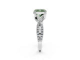 Platinum Fancy Green Radiant Cut Solitaire Twist Pave Diamond Engagement Ring with Prong Setting_44