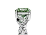 Platinum Fancy Green Radiant Cut Solitaire Twist Pave Diamond Engagement Ring with Prong Setting_47
