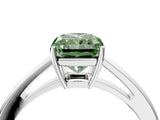 Platinum Fancy Green Radiant  Solitaire Diamond Ring with Split Shank and Four-Prong Setting_16
