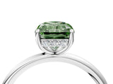 Platinum Fancy Green Radiant  Solitaire Diamond Ring with a Classic Band and Four-Prong Setting 5