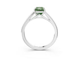 Platinum Fancy Green Radiant  Solitaire Engagement Ring with Four-Prong Setting and Classic Band 4