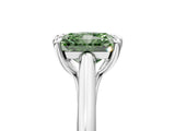 Platinum Fancy Green Radiant  Solitaire Engagement Ring with Six-Prong Setting and Classic Band 5