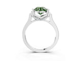Platinum Fancy Green Round Cut Brilliant Solitaire Diamond Ring with Channel Set Band and Bar Prong Setting_9