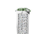 Platinum Fancy Green Round Cut Cut Diamond Channel Set Pave Band with Tension Prong Setting_11