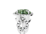 Platinum Fancy Green Round Cut Cut Halo Diamond Infinity Band with Four-Prong Setting_17