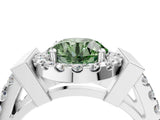 Platinum Fancy Green Round Cut Cut Halo Split Shank Prong Set Ring_16