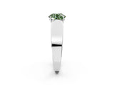 Platinum Fancy Green Round Cut Diamond Channel Set Solitaire Ring with Four-Prong Setting_60