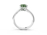 Platinum Fancy Green Round Cut Diamond Solitaire Engagement Ring with Classic Band and Four-Prong Setting_15