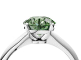 Platinum Fancy Green Round Cut Diamond Solitaire Engagement Ring with Classic Band and Four-Prong Setting_16