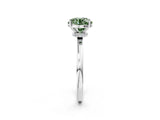 Platinum Fancy Green Round Cut Diamond Solitaire Ring with Classic Band and Four-Prong Setting_14
