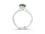 Platinum Fancy Green Round Cut Diamond Solitaire Ring with Pavé Band and Prong Setting_27