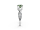 Platinum Fancy Green Round Cut Solitaire Twist Pave Diamond Engagement Ring with Prong Setting_44