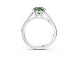 Platinum Fancy Green Round  Solitaire Engagement Ring with Four-Prong Setting and Classic Band 4