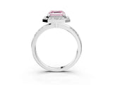 Platinum Fancy Pink Asscher Cut Diamond Double Halo Ring with Split Shank and Four-Prong Setting_9