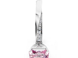 Platinum Fancy Pink Asscher Cut Diamond Engagement Ring with Side Stone Accents and Four-Prong Setting_36