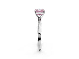 Platinum Fancy Pink Asscher Cut Diamond Engagement Ring with Side Stone Accents and Four-Prong Setting_38