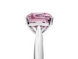 Platinum Fancy Pink Asscher Cut Diamond Solitaire Engagement Ring with Cathedral Setting and Four-Prong Mount_11