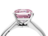 Platinum Fancy Pink Asscher Cut Diamond Solitaire Engagement Ring with Classic Band and Four-Prong Setting_28