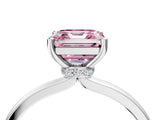 Platinum Fancy Pink Asscher Cut Diamond Solitaire Ring with Classic Band and Four-Prong Setting_16