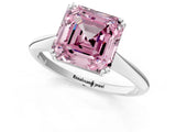 Platinum Fancy Pink Asscher Cut Solitaire Diamond Ring with Six-Prong Setting and Classic Band_27