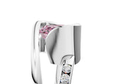 Platinum Fancy Pink Asscher Cut Solitaire Tension-Set Diamond Split Shank Ring_35