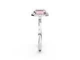 Platinum Fancy Pink Asscher  Halo Diamond Solitaire with Pavé Band and Four-Prong Setting_14