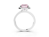 Platinum Fancy Pink Asscher  Halo Diamond Solitaire with Pavé Band and Four-Prong Setting_15