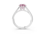 Platinum Fancy Pink Asscher  Solitaire Engagement Ring with Four-Prong Setting and Classic Band 5