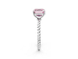 Platinum Fancy Pink Asscher  Solitaire Twist Band Ring with Four-Prong Setting_2