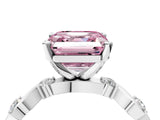Platinum Fancy Pink Asscher  Solitaire Twisted Band with Prong Setting 5