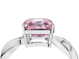 Platinum Fancy Pink Asscher  Solitaire Twisted Pave Diamond Ring with Four-Prong Setting_10