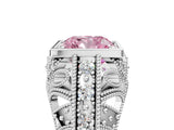 Platinum Fancy Pink Cushion Cut Brilliant Milgrain Filigree Diamond Ring with Square Prong Setting_35