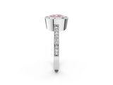 Platinum Fancy Pink Cushion Cut-Cut Diamond Halo Engagement Ring with Pave Band and Prong Setting_14