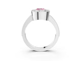 Platinum Fancy Pink Cushion Cut-Cut Diamond Halo Engagement Ring with Pave Band and Prong Setting_15