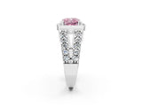 Platinum Fancy Pink Cushion Cut Cut Halo Split Shank Prong Set Ring_14