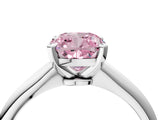 Platinum Fancy Pink Cushion Cut Diamond Solitaire Engagement Ring with Classic Band and Four-Prong Setting_16