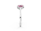Platinum Fancy Pink Cushion Cut Diamond Solitaire Ring with Flower Prong Setting and Classic Band_14