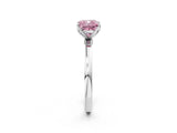 Platinum Fancy Pink Cushion Cut Diamond Solitaire Ring with Thin Band and Prong Setting_2