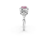 Platinum Fancy Pink Cushion Cut Halo Diamond Split Shank Engagement Ring with Four-Prong Setting_14