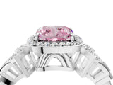 Platinum Fancy Pink Cushion Cut Halo Diamond Split Shank Engagement Ring with Four-Prong Setting_16