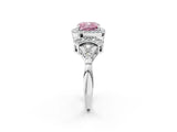 Platinum Fancy Pink Cushion Cut Halo Diamond Split Shank Engagement Ring with Four-Prong Setting_20