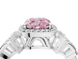 Platinum Fancy Pink Cushion Cut Halo Diamond Split Shank Engagement Ring with Four-Prong Setting_22