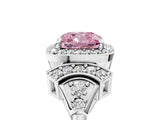 Platinum Fancy Pink Cushion Cut Halo Diamond Split Shank Engagement Ring with Four-Prong Setting_23