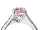 Platinum Fancy Pink Cushion Cut Solitaire Diamond Ring with Six-Prong Setting and Classic Band_32