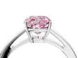 Platinum Fancy Pink Cushion  Solitaire Diamond Ring with Split Shank and Four-Prong Setting_16